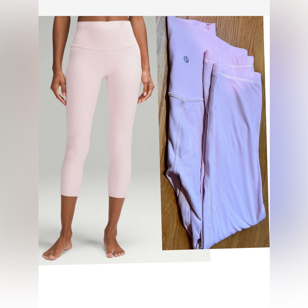 Lululemon Align Ribbed High-Rise Crop Leggings 23" Flush Pink size 8